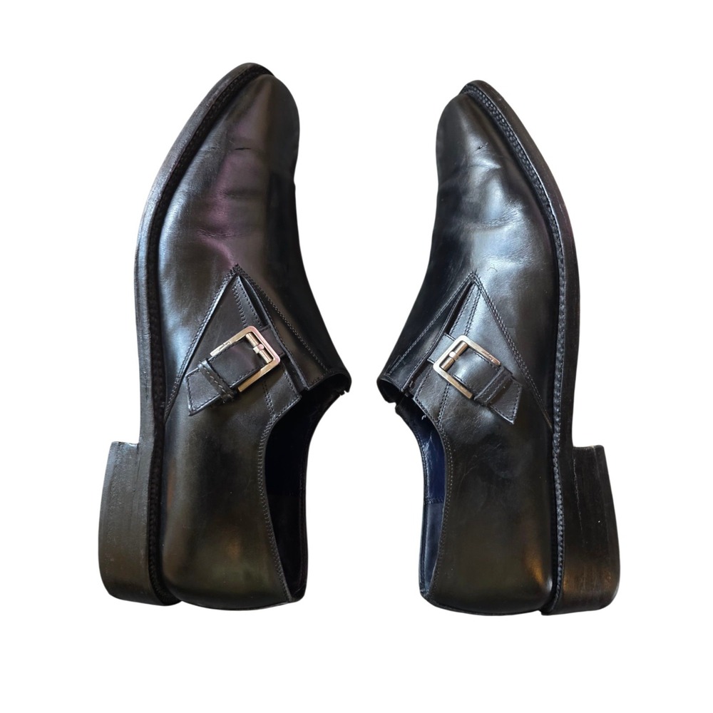Salvatore Ferragamo Single Monk Strap Dress shoes Men's 12D Black - Picture 8 of 11